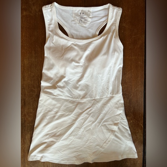 NWOT TA Tracy Anderson GILI Peplum Racer Back Knit Tank White - Picture 4 of 9